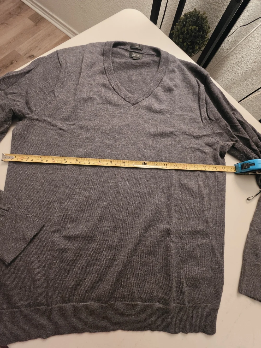 J. Crew Classic V-Neck Merino Sweater in Gray